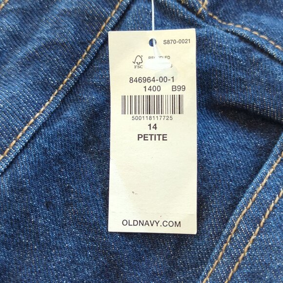 Old Navy Womens 14 Petite‎ Blue Jeans Mid-Rise Wide Leg Denim Casual Wear - Picture 6 of 13